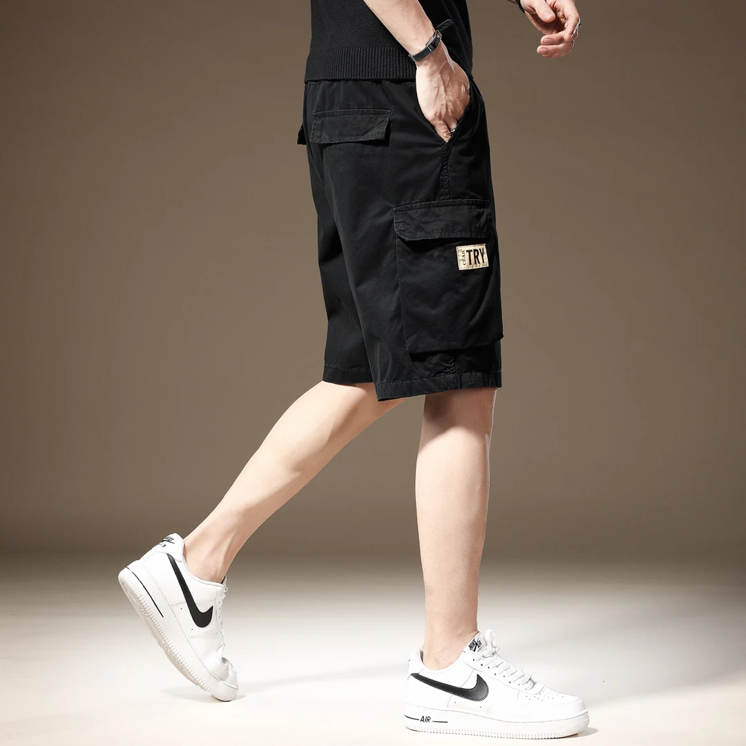 CP夏季重磅美式黑色休闲短裤男士潮牌宽松户外耐磨五分裤工装中裤