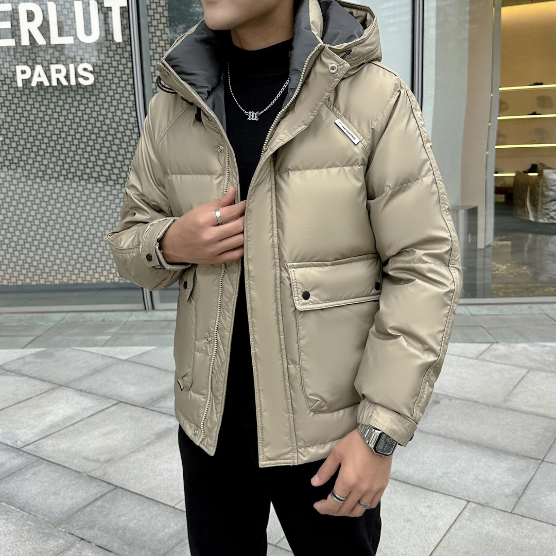 男士羽绒服冬季新款短款连帽时尚加厚防风保暖免洗羽绒服外套9266