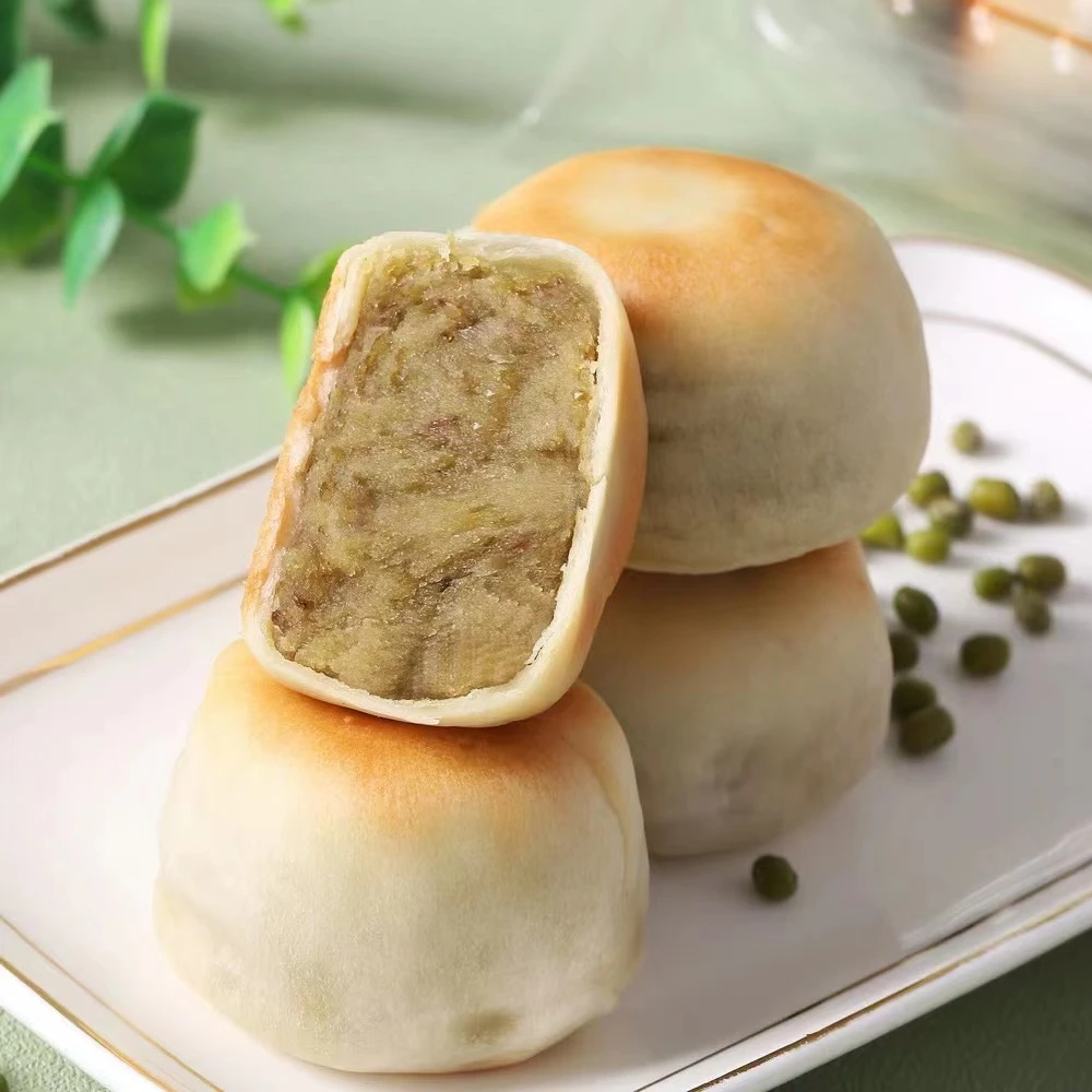 0蔗糖麦小白冰皮雪媚娘绿豆饼绿豆糕下午茶糕点办公室小零食
