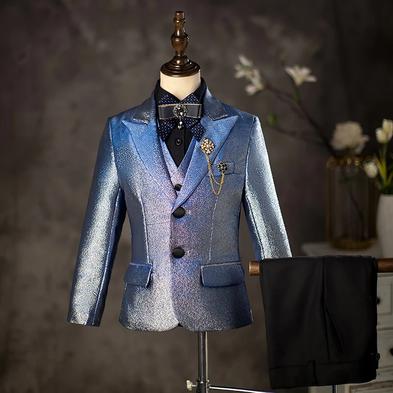 男童洋气西服套装中大童英伦风小西装花童生日主持人钢琴演出礼服