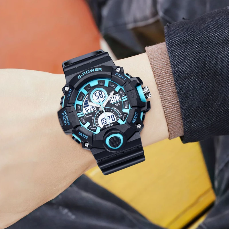 青少年手表男多功能运动防水夜光闹铃初中男孩儿童中学生电子表