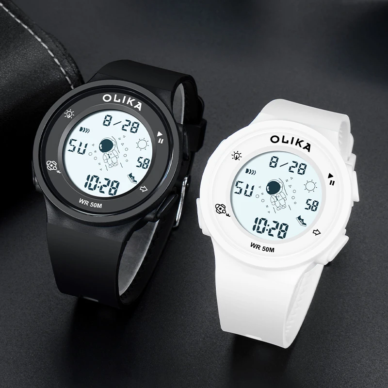 儿童手表简约多功能防水夜光闹铃计时青少年中学生男孩潮流电子表