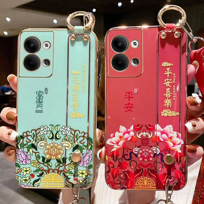 适用于oppoReno9手机壳新款Reno567高级感中国风斜挎防摔软壳女款