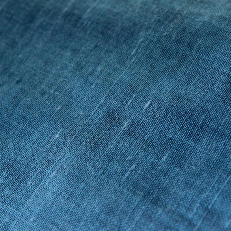 纯手工靛蓝染20支亚麻 苎麻夏季衬衫裙子服装面料diy布料裤子纯色