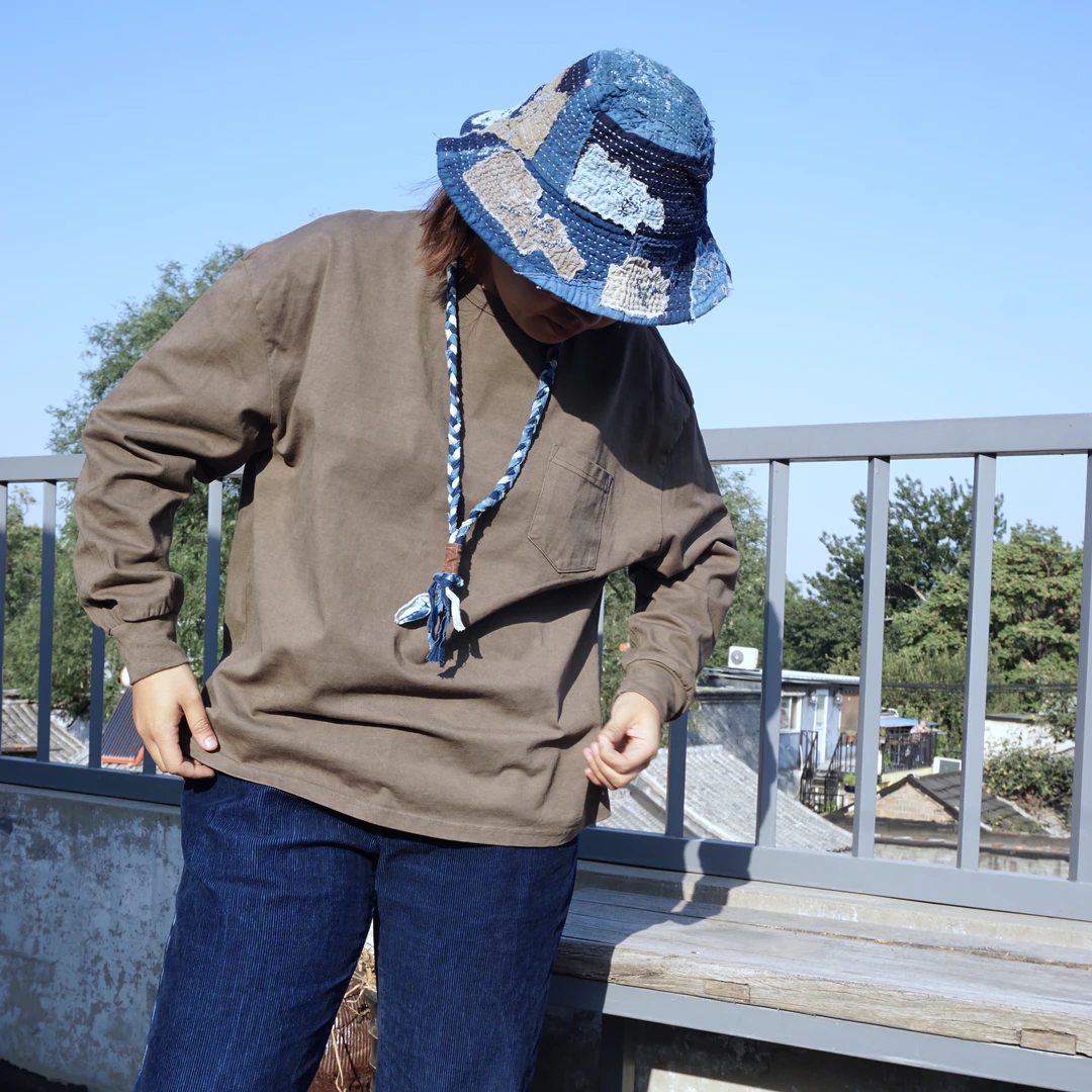 22年秋冬长袖阔型植物染色长袖T男女同款