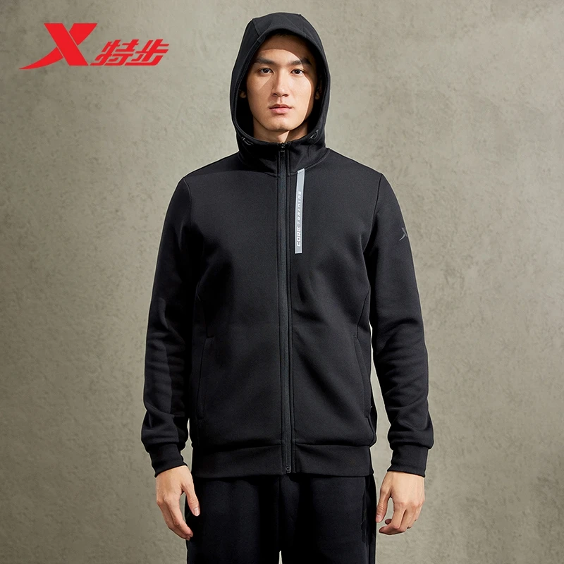 特步塑型科技丨运动外套男正品夏季新款连帽开衫夹克977329940342