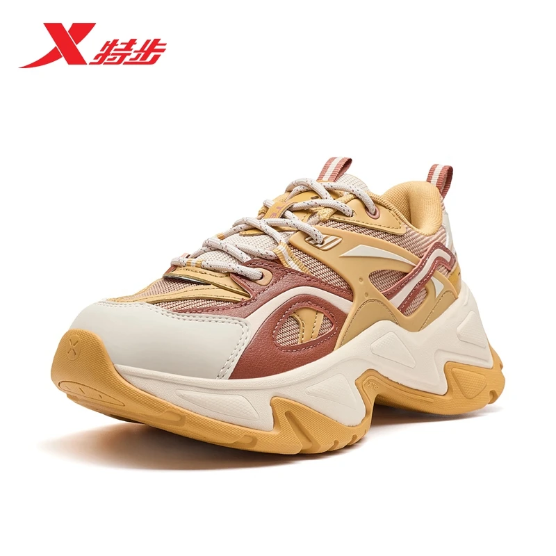 特步司康鞋女鞋秋冬百搭厚底厚底增高休闲鞋运动鞋子976418320016