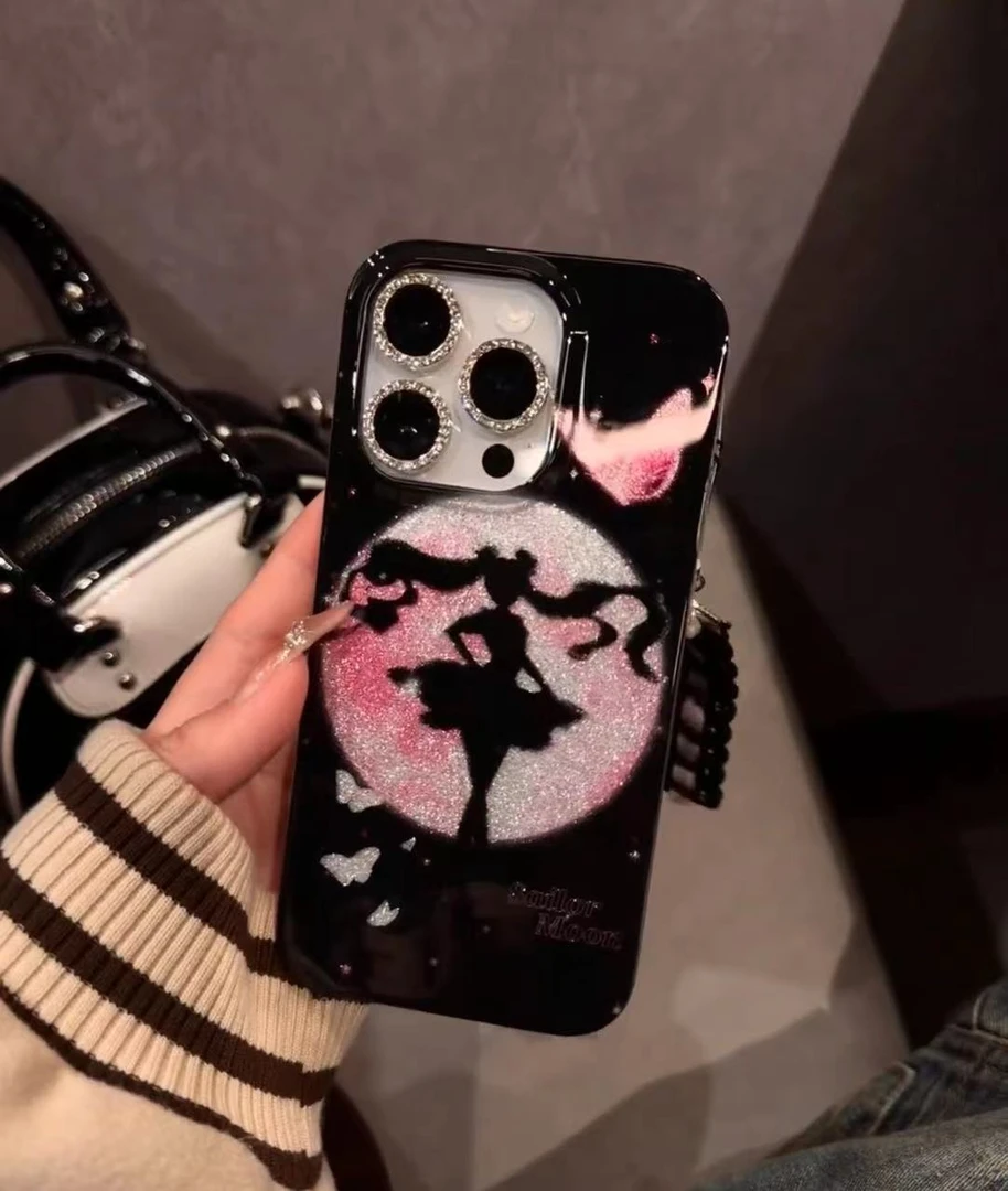日韩ins闪粉月亮美少女适用15苹果iPhone14手机壳13防摔保护套13