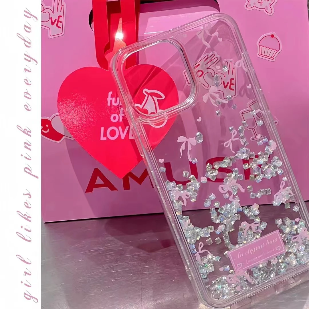 卡通动漫流沙壳印花适用苹果iPhone15promax流沙壳14可爱13