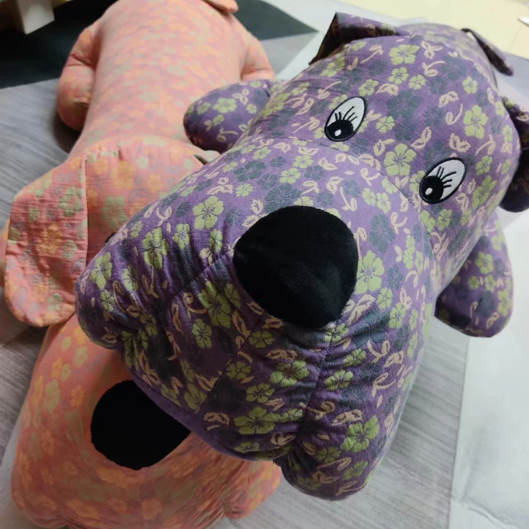 双层纱大狼狗纱布提花抱枕夹腿神器可当枕头抱枕双层吸汗小碎花