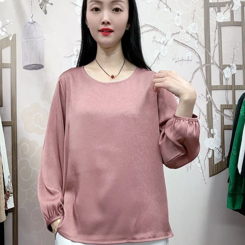 高档冠乐皱长袖上衣小衫尤莱特新中式