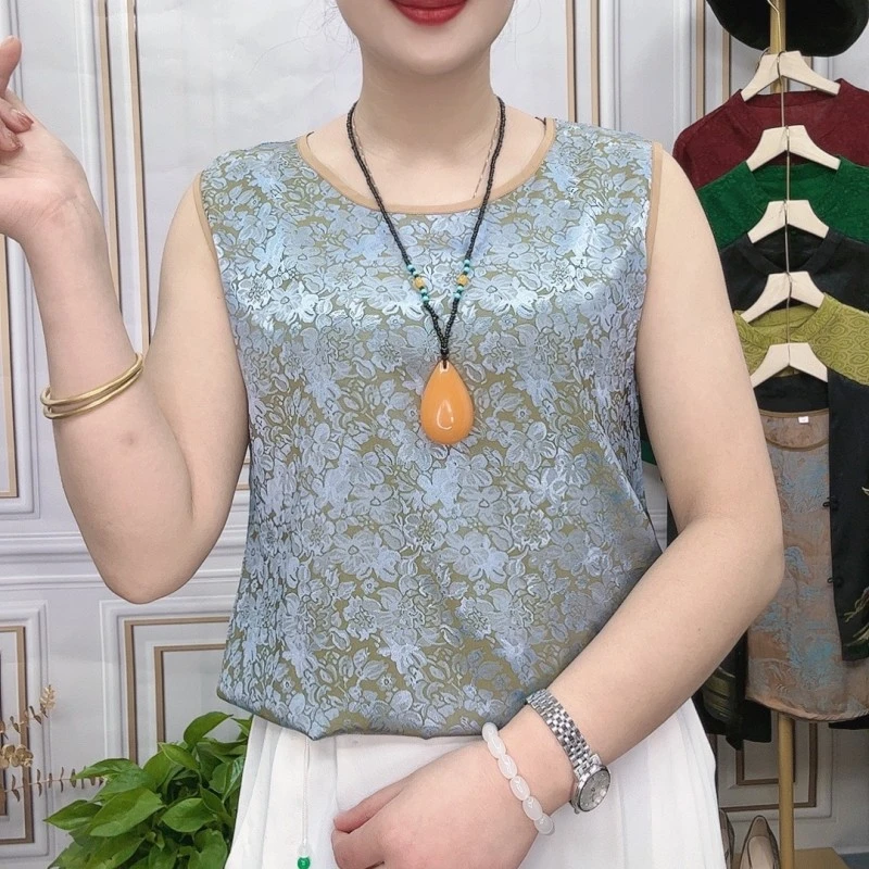 时尚百搭宋锦提花背心YM