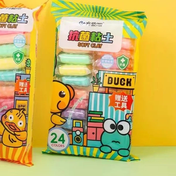方鱼24色超轻黏土随机发2包