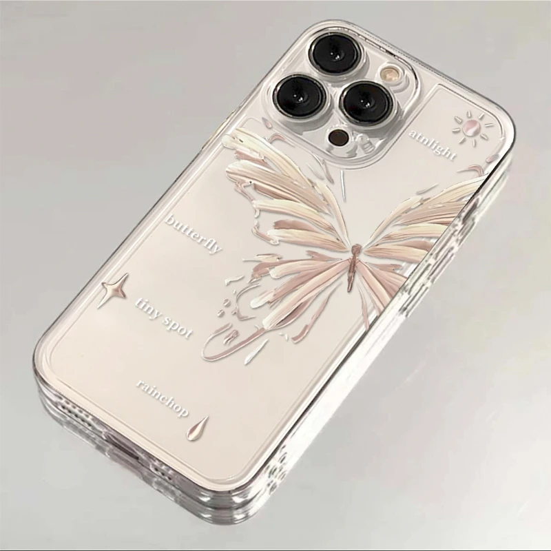 ins鎏金蝴蝶iPhone14高级13/12手机壳15软11苹果oppo华为vivo小米