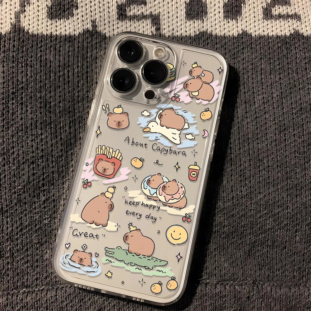 苹果oppo小米vivo华为卡皮巴拉的日常苹果15手机壳iphone14pm太空