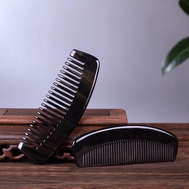 超厚天然牛角梳月梳