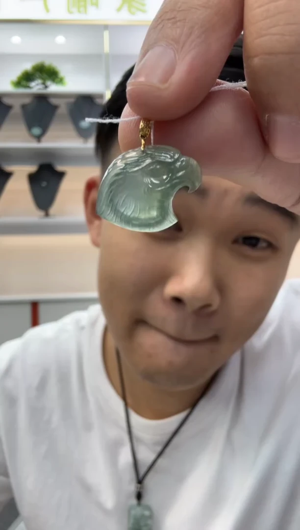 【闪购商品】翡翠颈饰18K金镶嵌天然翡翠A货孤品一件