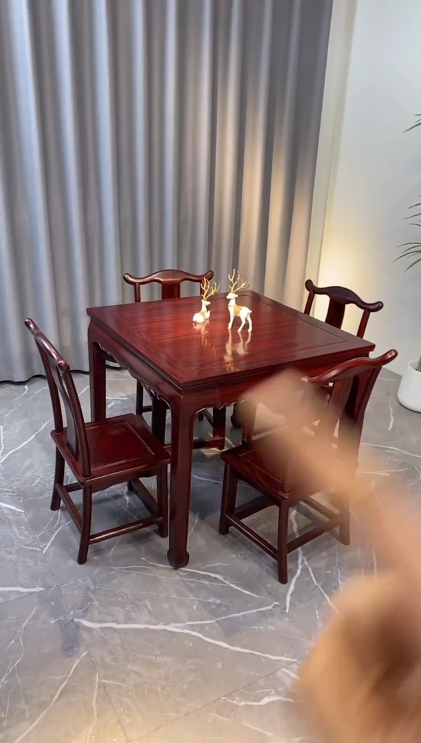 【闪购商品】黑酸枝木类成套家具方桌五件套