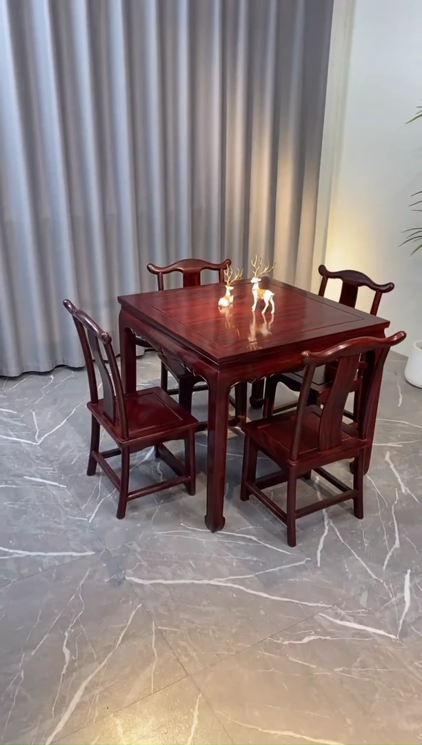 【闪购商品】黑酸枝木类成套家具方桌五件套