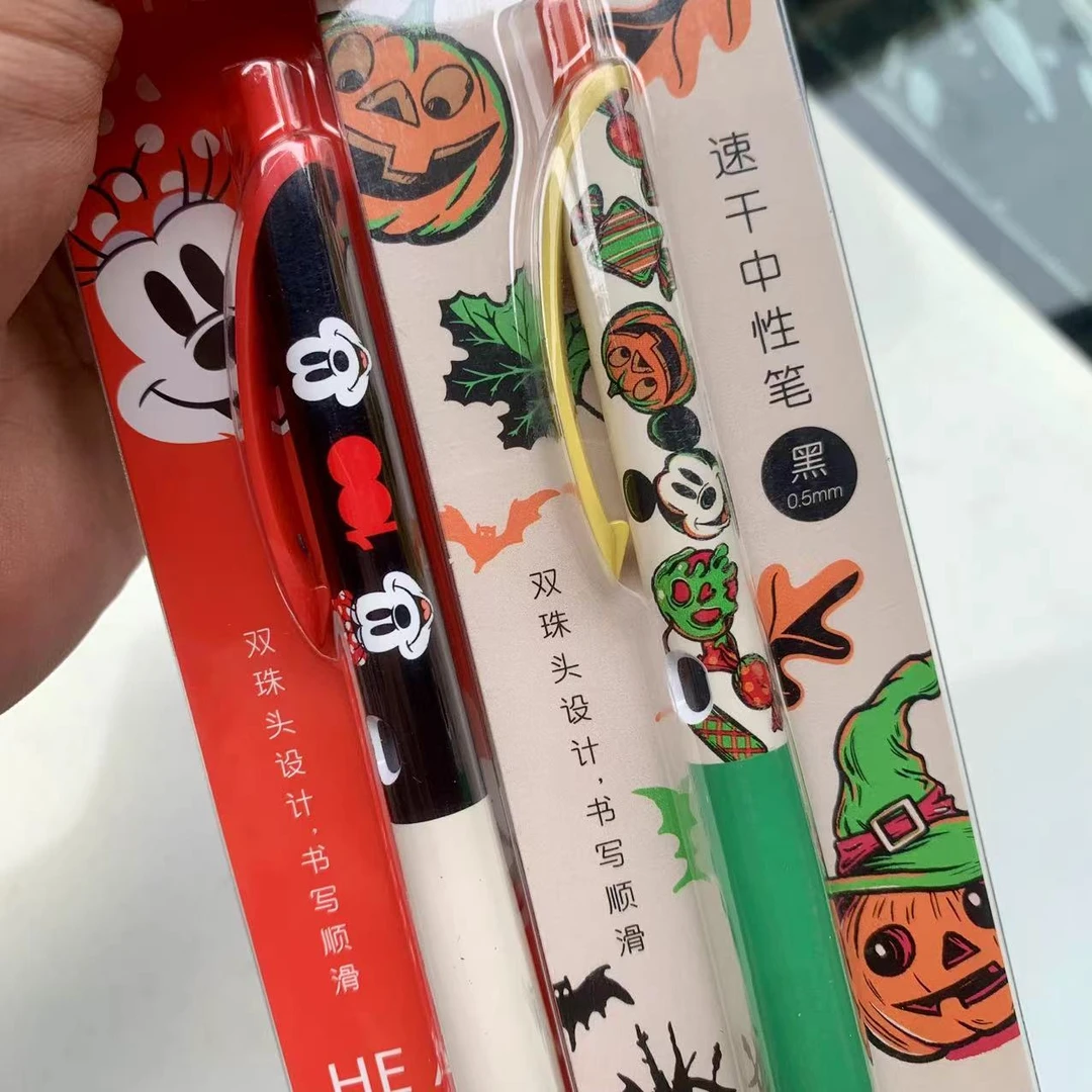 进口米奇限定中性笔万圣节速干黑色笔