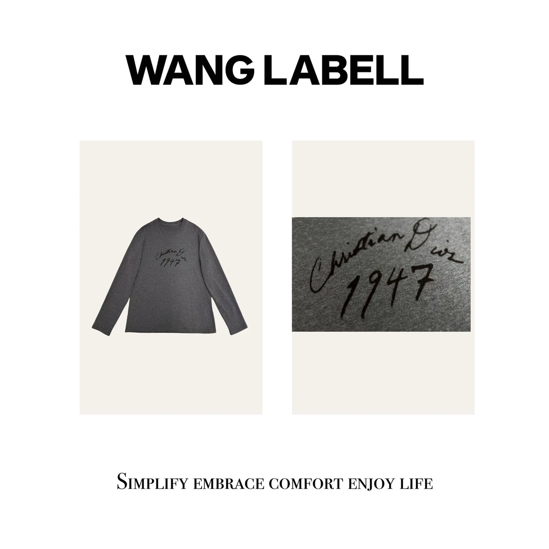 【王斌家】 |  1947英文长袖T    圆领百搭简约印花秋冬