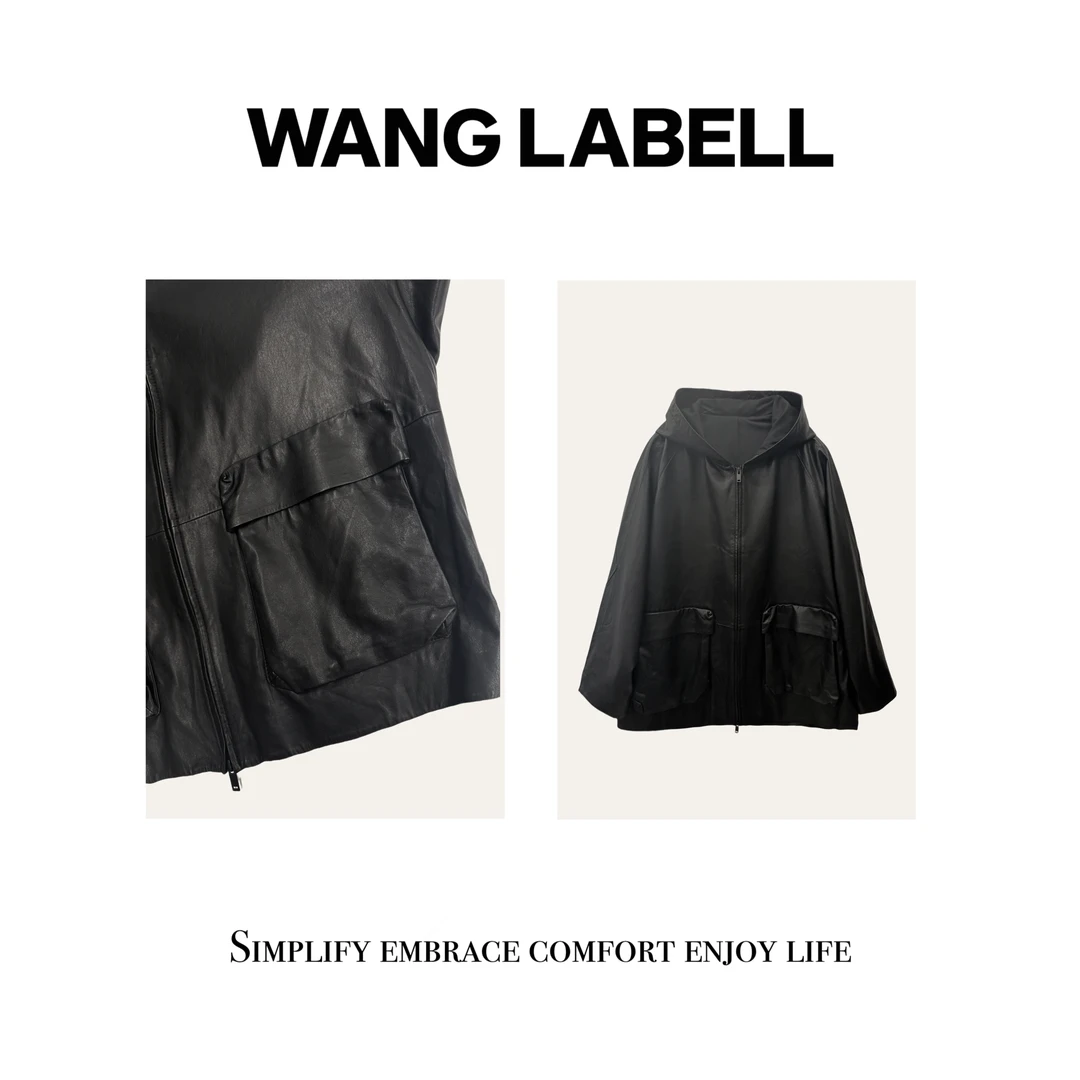 【王斌家】 |    酷飒连帽皮衣   百搭休闲美式设计感秋季皮衣外套