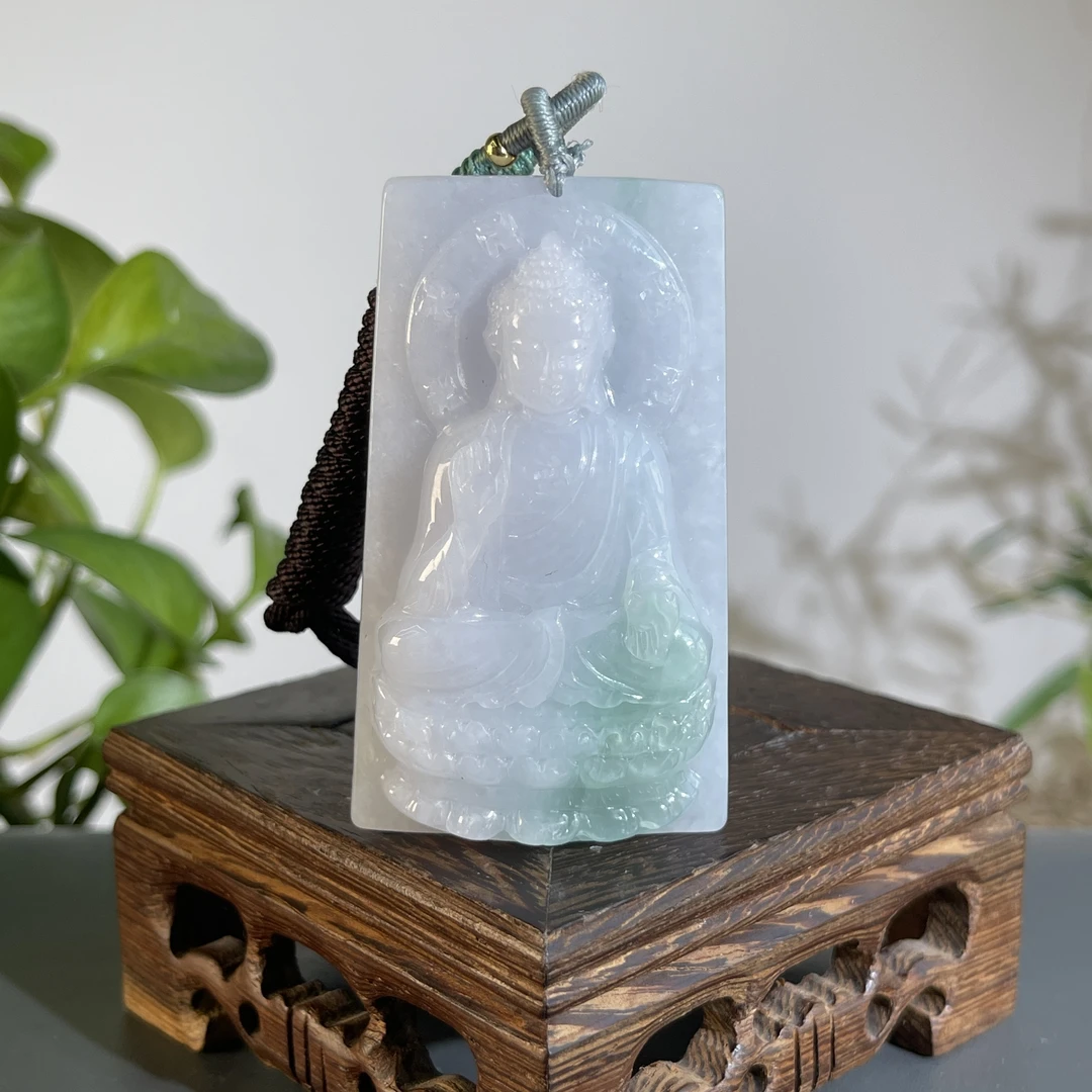 JTA08-48 天然缅甸A货翡翠  阿弥陀佛