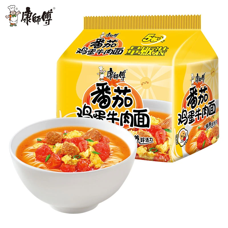 康师傅方便面番茄鸡蛋面实惠装升级泡面宿舍夜宵充饥速食加量好吃