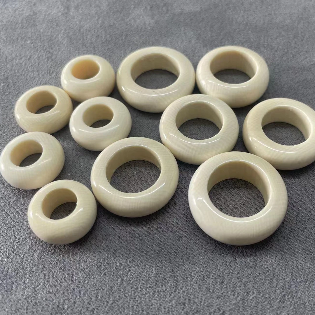 天然猛犸象牙素面跑环 内径10mm