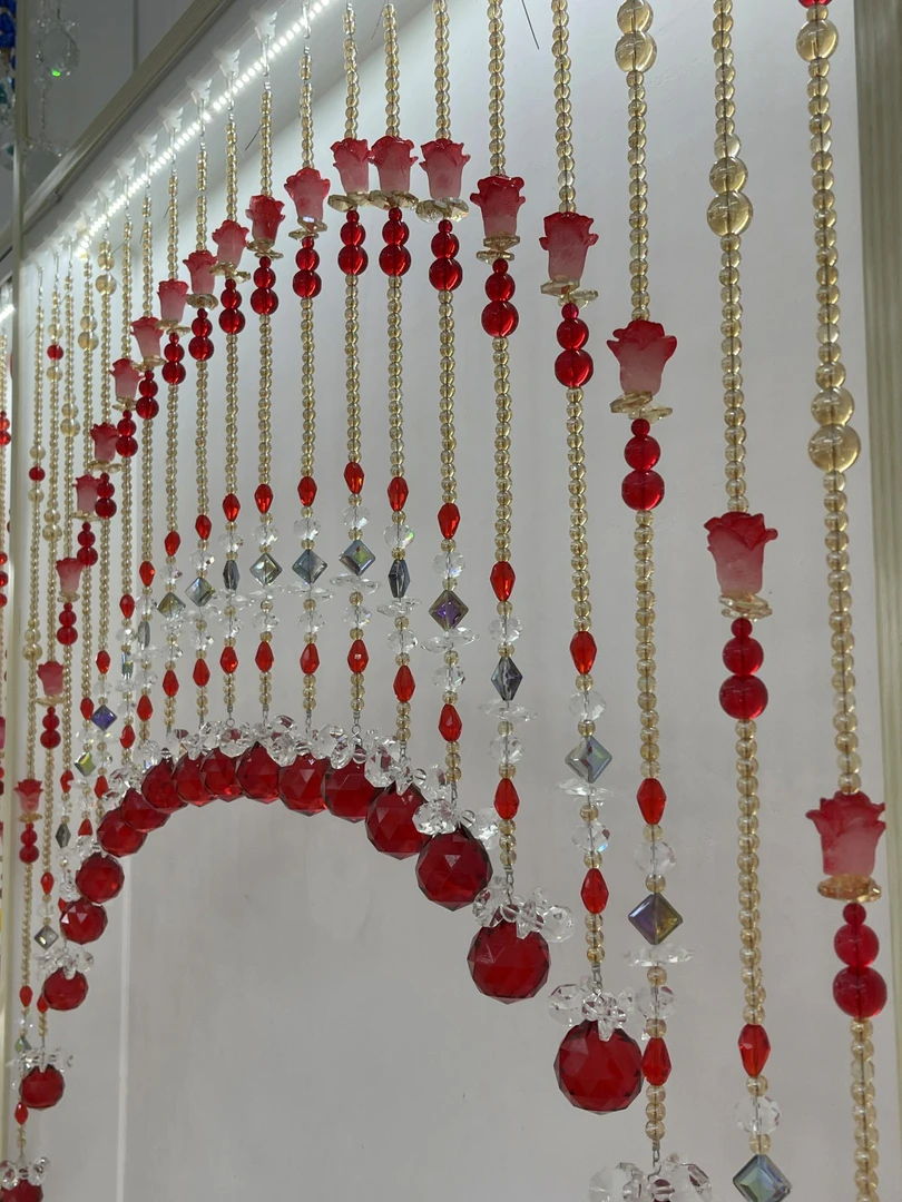 红金色七彩璀璨福禄水晶帘