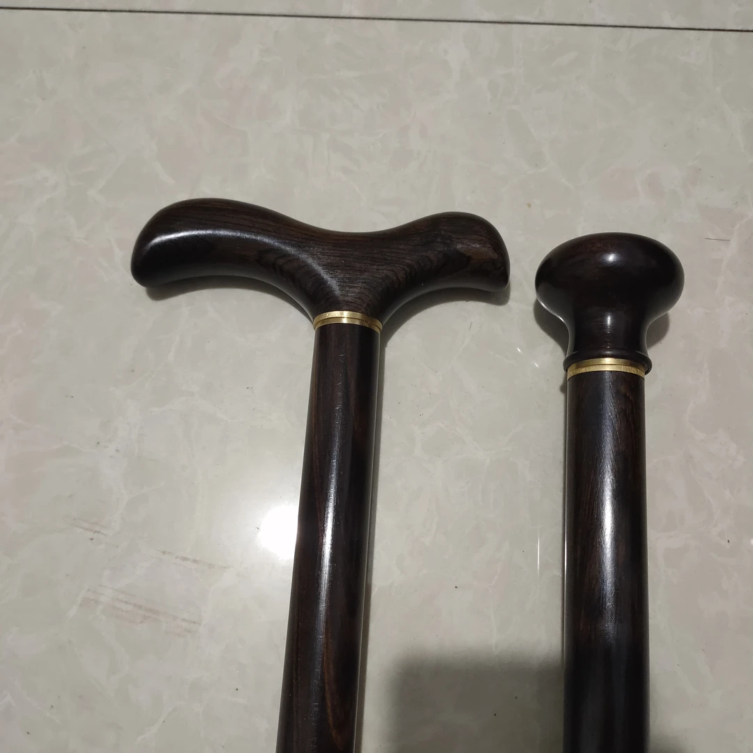 乌木紫光檀文明棍手杖 长90厘米