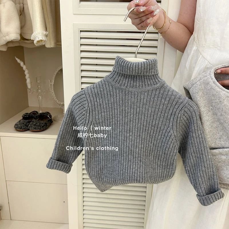 儿童高领毛衣2025秋冬装新款男女童加厚保暖针织打底衫宝宝百搭潮