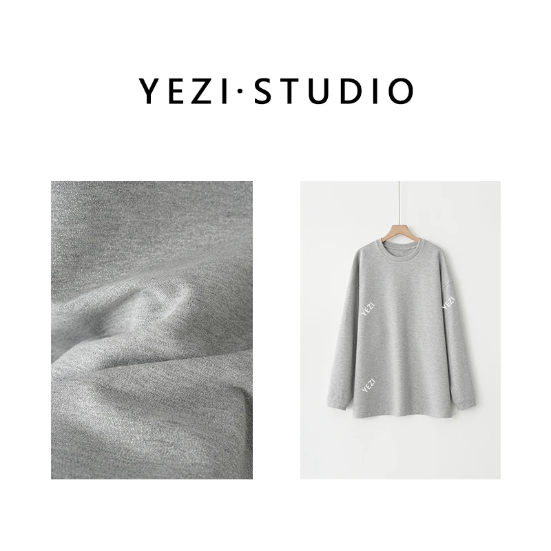 【银色山泉】高级感定织定染时髦简约亮闪闪廓形卫衣24314213-8/25