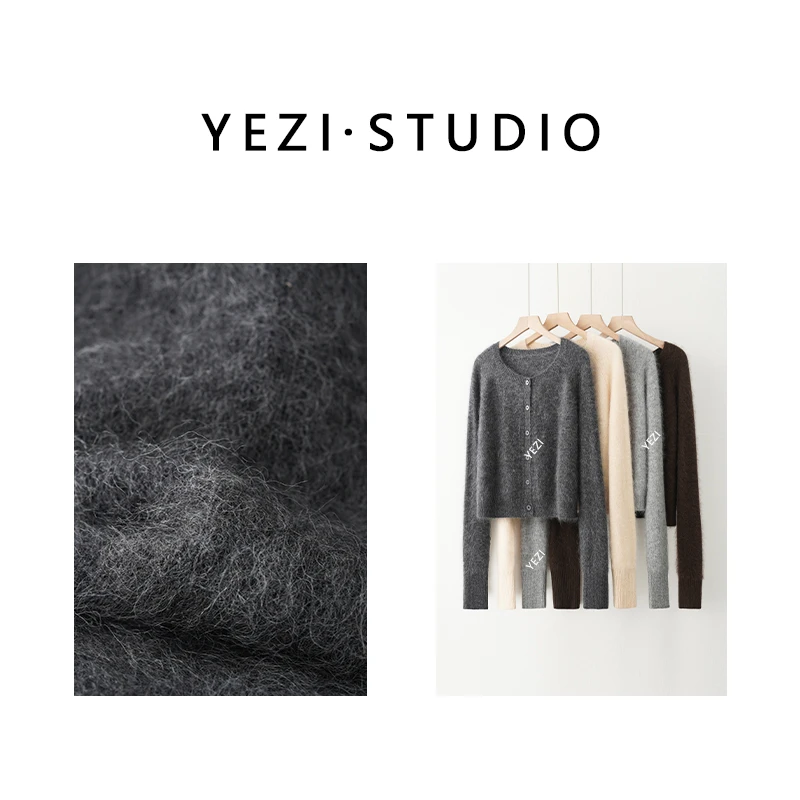 【沐浴阳光】百百澳毛拉绒圆领针织开衫24429207-11/2长袖