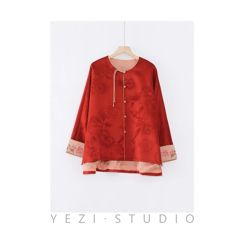 【折】“洛神”红云纱牡丹提花刺绣外套24117103-12/24