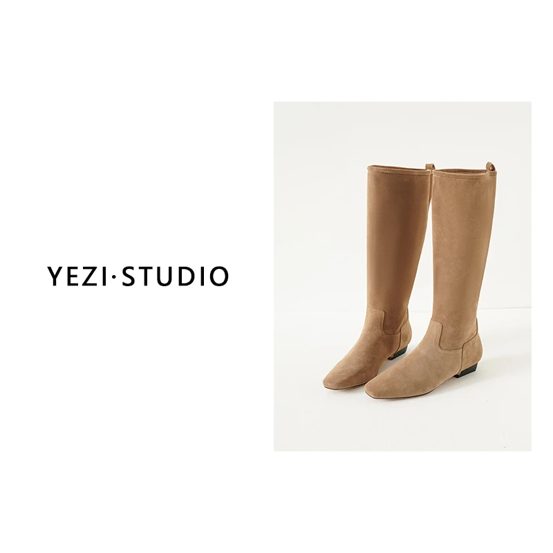 MUSEWAVE MSW/沐诗薇复古极简A级反绒一脚蹬长靴24351113