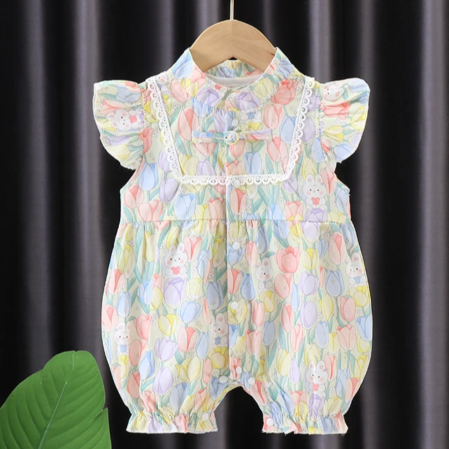 婴儿宝宝国风连体衣夏季款婴儿夏装哈衣爬服新生儿宝宝连体衣夏季