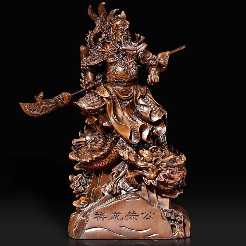 一饰荣华祥龙关公像家居装饰工艺品玄关摆件公司门店乔迁开业礼品