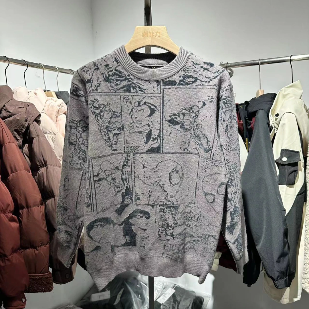 【刘哥严选】3454 0426男士秋冬毛衣植绒工艺圆领套头针织衫打底衫