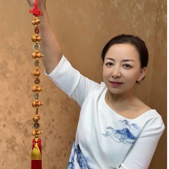 手工原创 八方来财款葫芦形状保真桃木串 桃符挂饰