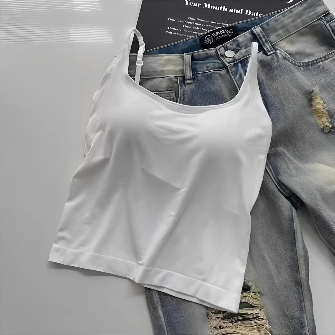 【佳佳定制】美背小吊带背心女内搭外穿文胸内衣带胸垫上衣 PX-1749