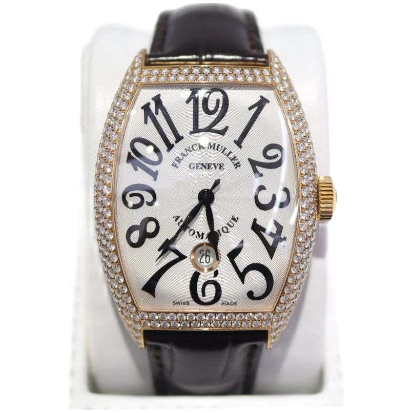 95新  志杰/法穆兰8880/18K玫瑰金/自动机械男表/后镶钻/全套