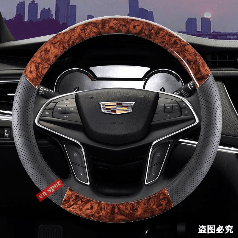 23年新款凯迪拉克XT5 16 17 18 20 21 22 23款真牛皮木纹方向盘套