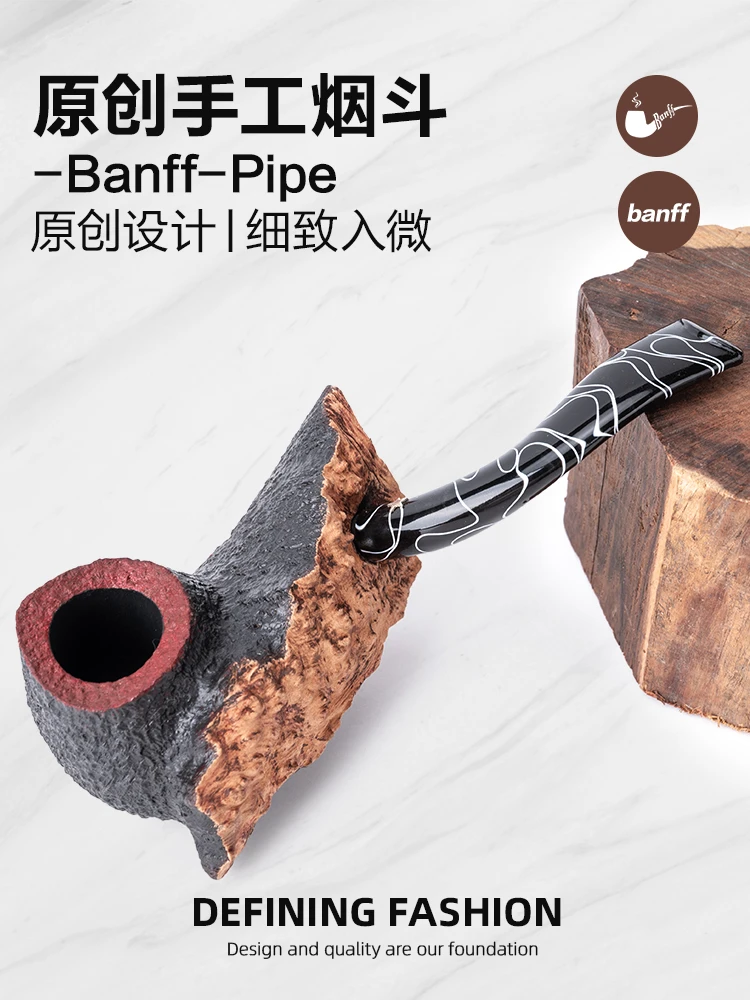 班夫原创设计黑师傅独立斗款根瘤桌面异形手工斗意大利进口石楠木