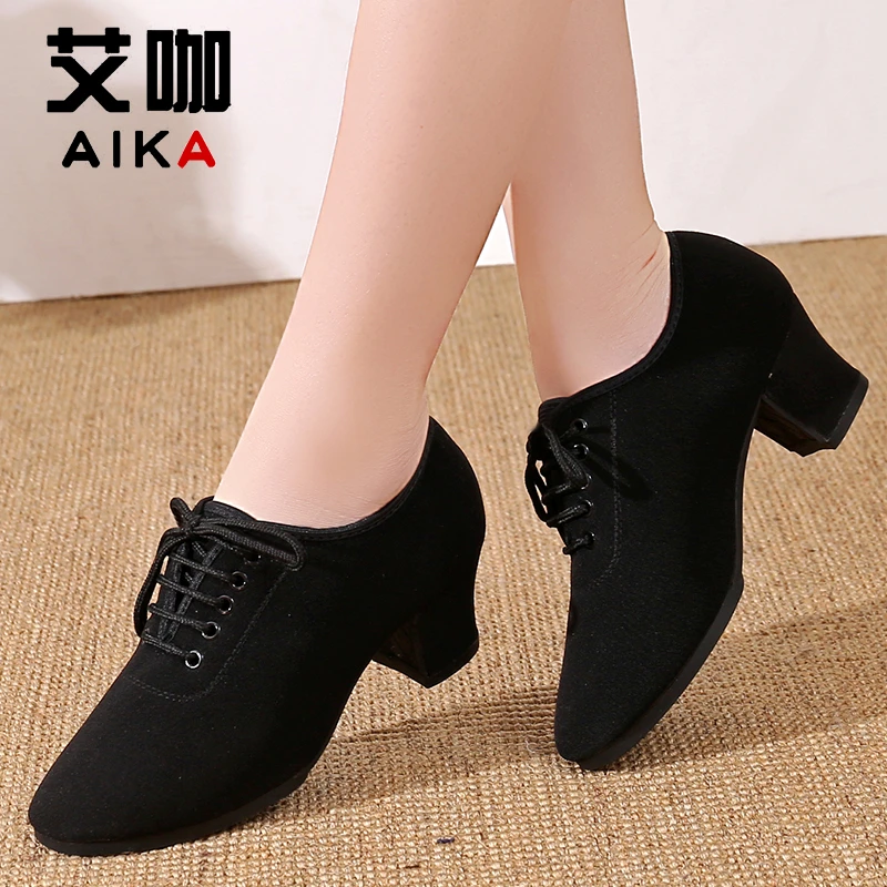 【安静老师同款】艾咖牛津布款四季软底拉丁专业交谊舞广场舞舞蹈鞋
