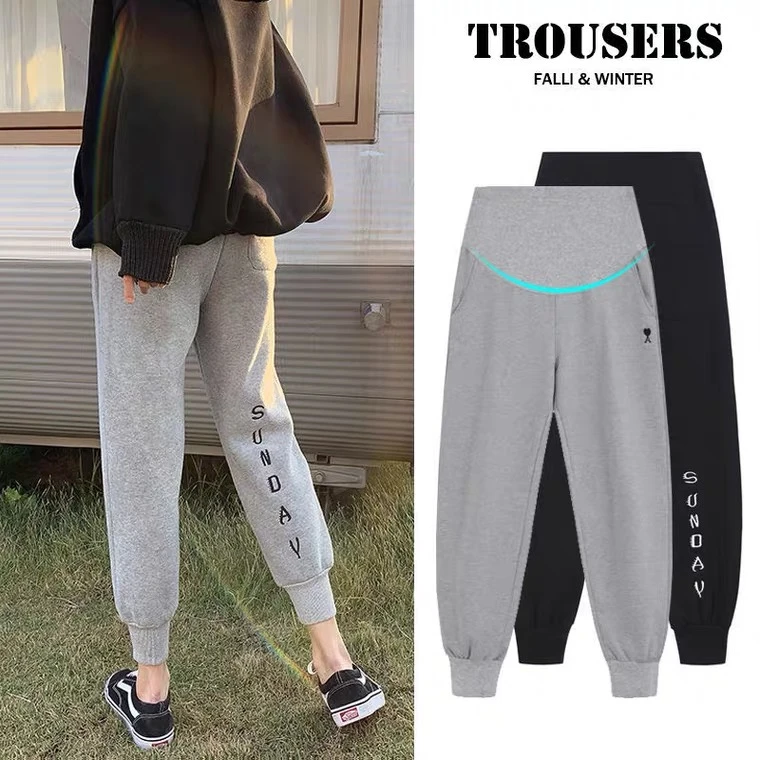 孕妇裤子春秋季外穿运动长裤休闲打底新款孕早期托腹时尚大码秋装