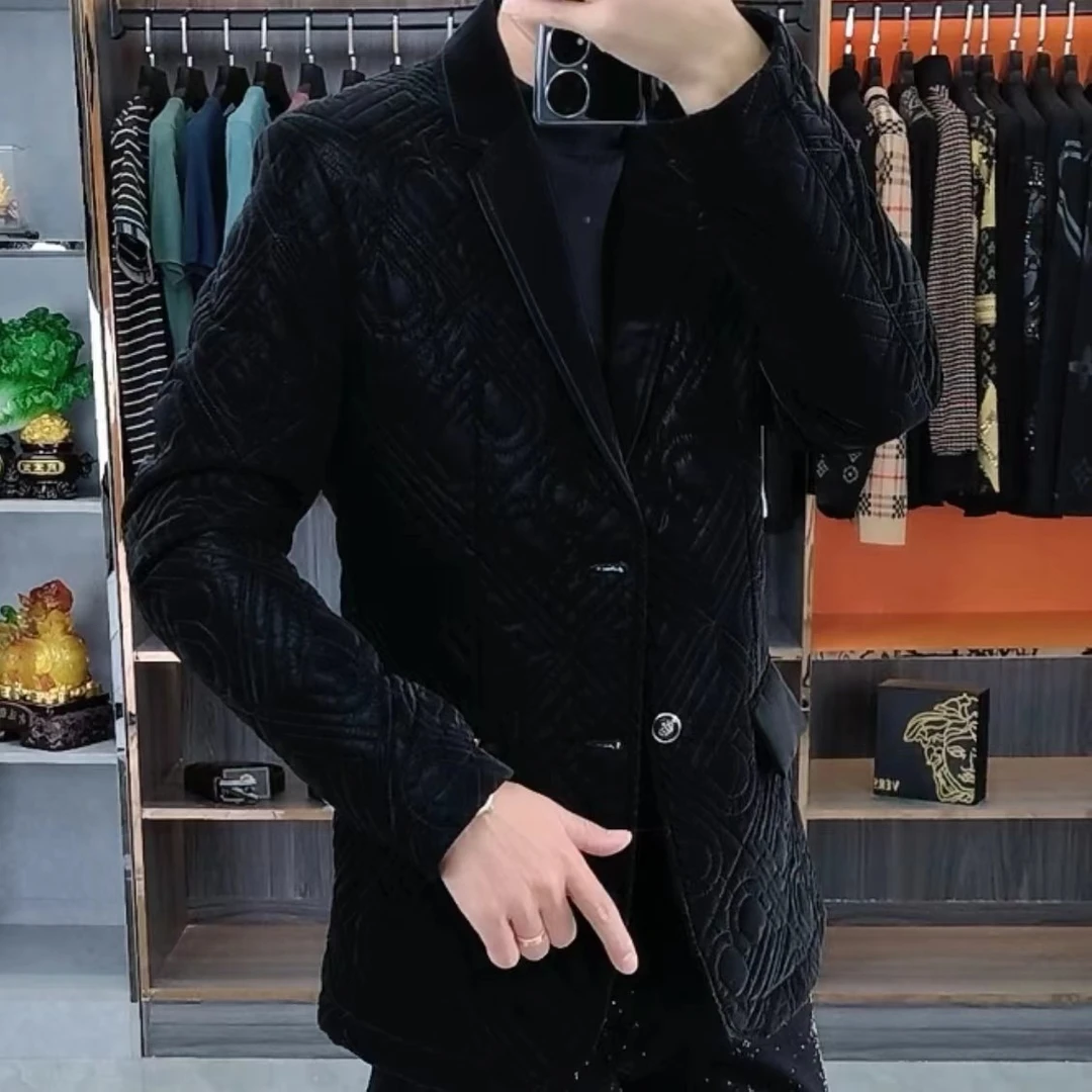 冬季新款高端欧货男士潮流商务休闲薄棉西服外套 6623