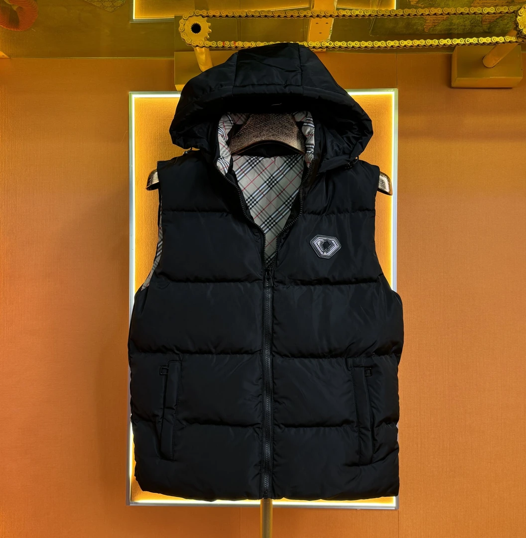 A15-秋冬季新款高奢户外运动休闲加棉保暖情侣款连帽马甲-2808