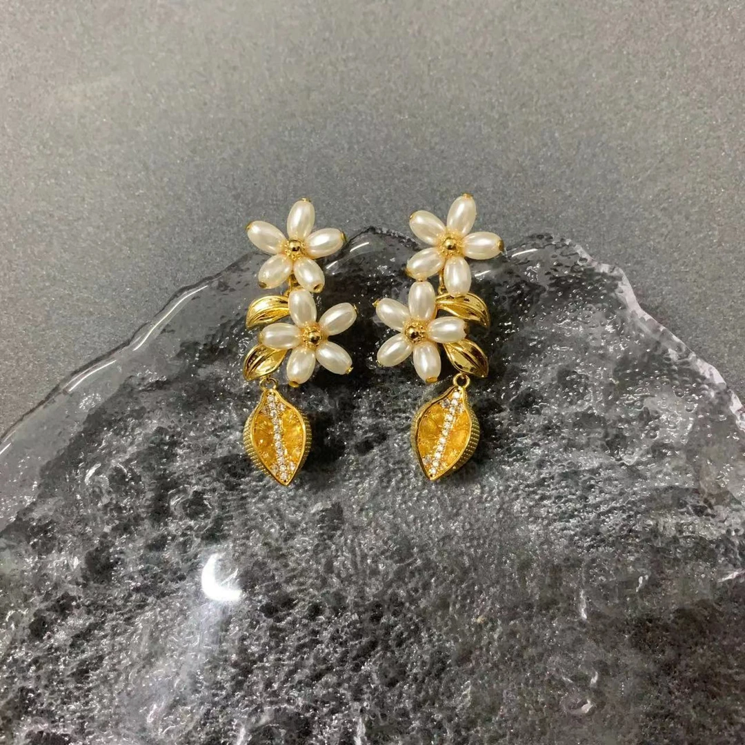 铜合金合成锆石耳饰 2196【秋野】轻奢耳饰