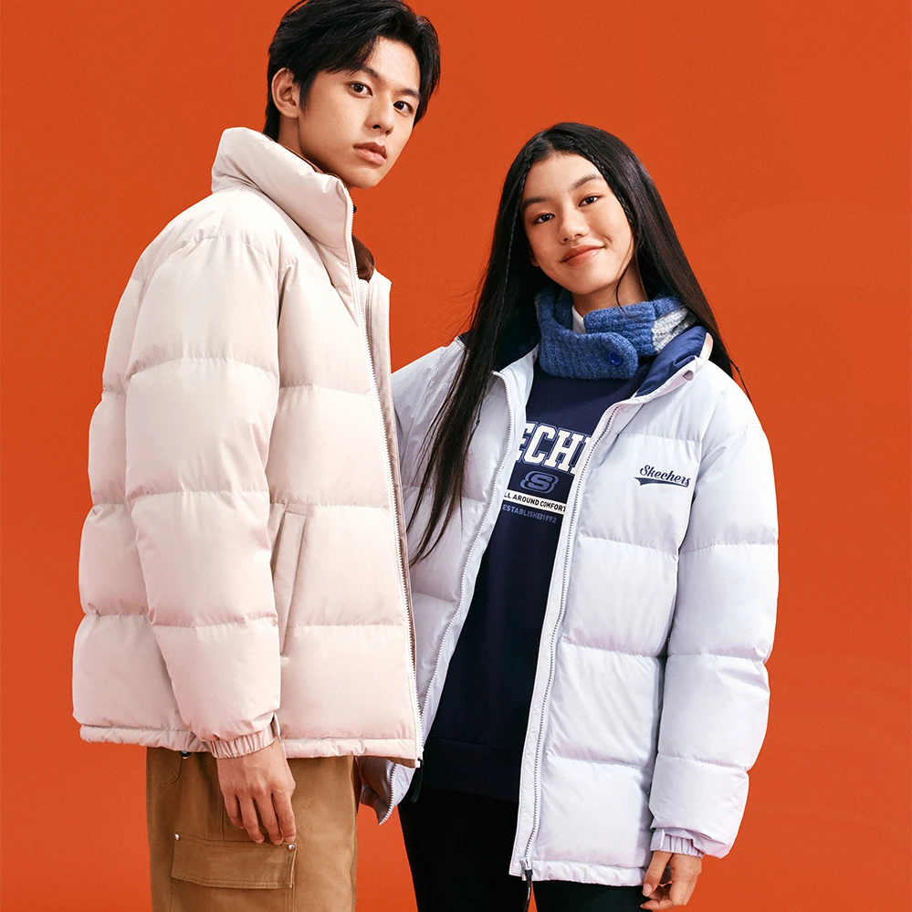 【明星同款】斯凯奇男女同款保暖舒适棉服面包羽绒外套L324U103运动